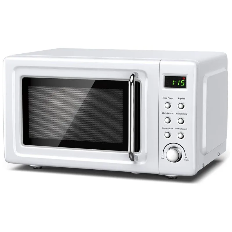 Micro Ondas Retro De Bancada Com 8 Configuracoes 700w, 110v, Simoe Amse171mowt, Branco
