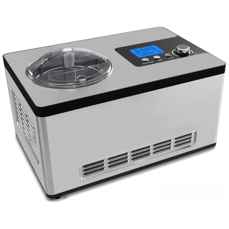 Sorveteira Automatica 2l De Capacidade Com Tela Lcd Aco Inoxidavel, 110v, Sparkfire Ds 0993, Prateado
