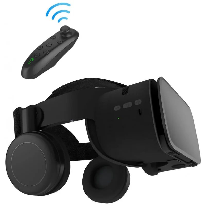 Oculos Vr Realidade Virtual Com Fone De Ouvido E Controle, Ayangrise, Preto