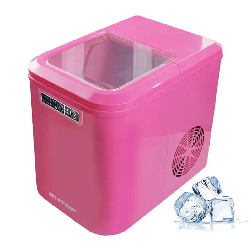 Maquina De Gelo Ate 11 Kg Em 24h Portatil, 110v, Bhtop, Rosa
