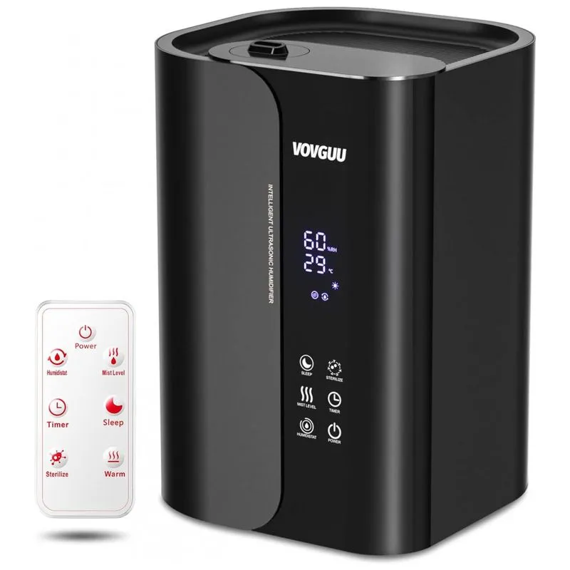 Umidificador Ultrassonico Portatil Vovguu 5 Litros Com Controle Remoto, 110v, Preto