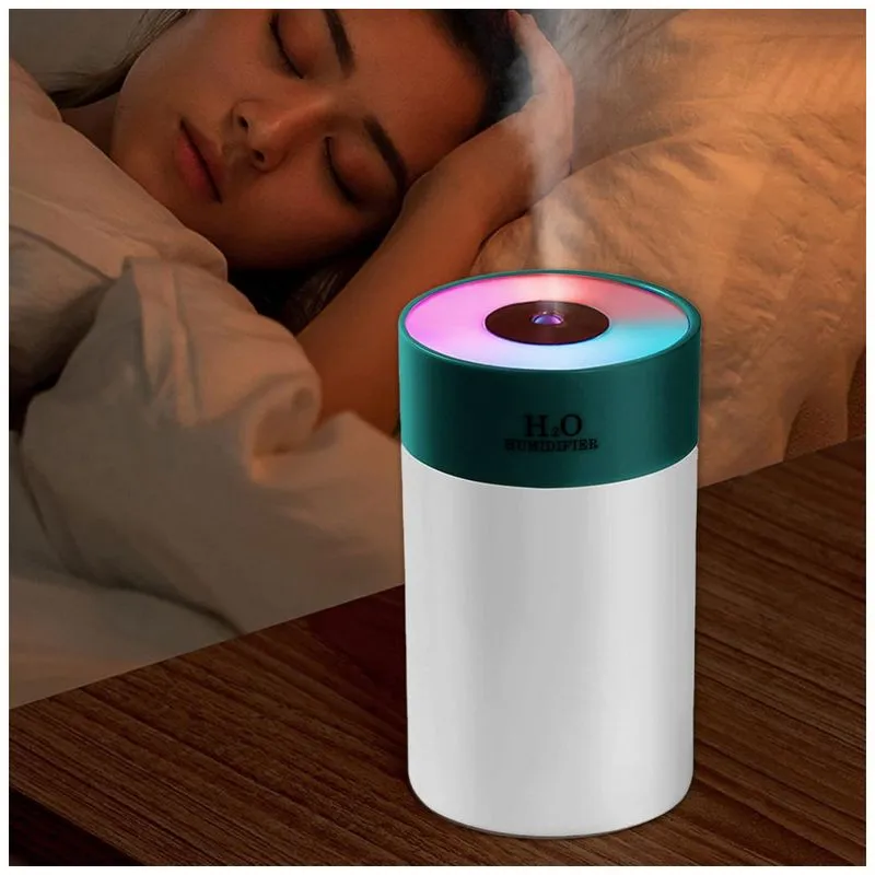Umidificador Portatil Gbsell Com Luzes Led E Carregamento Usb, Verde