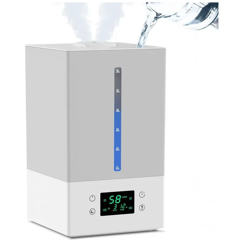 Umidificador Ultrassonico Portatil Woaedmby 6 Litros Ate 50h E Giratorio Em 360 , 110v, Cinza