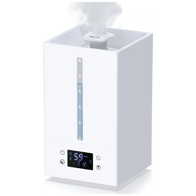 Umidificador Ultrassonico Portatil Humidier 6 Litros Ate 50h E Giratorio Em 360 , 110v, Branco