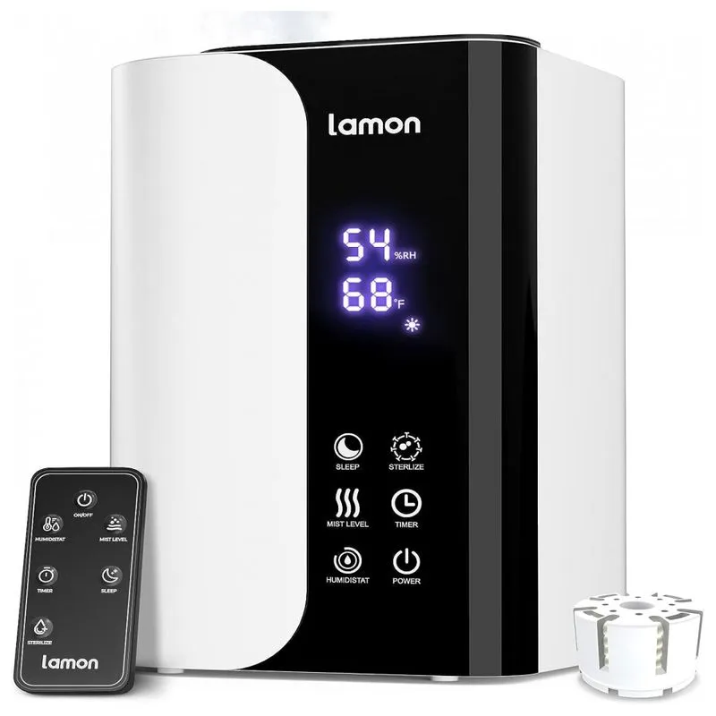 Umidificador Ultrassônico Portátil Lamon 5 Litros Com Controle Remoto, 110v, Branco