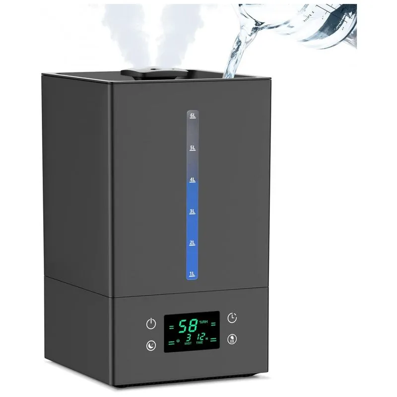 Umidificador Ultrassonico Portatil Woaedmby 6 Litros Ate 50h E Giratorio Em 360 , 110v, Preto