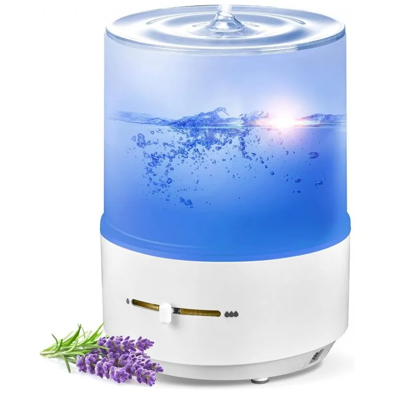 Umidificador Portatil Umorairo 3 Litros Ate 20h Com 7 Cores De Luz, Branco
