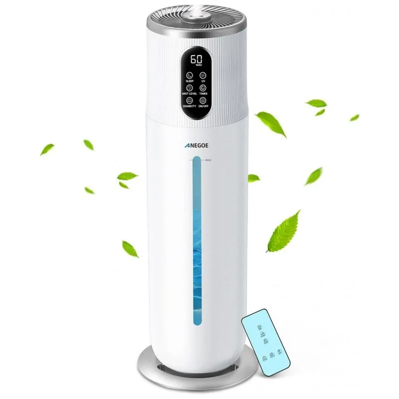 Umidificador Ultrassonico Portatil Anegoe 10l Ate 60h Com Controle Remoto E Visor Digital, Branco