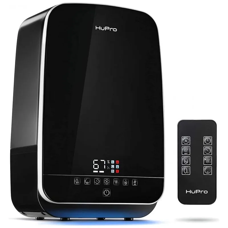 Umidificador Ultrassonico Portatil Hupro 5,5l Ate 40h Com Controle Remoto E Visor Digital, Preto
