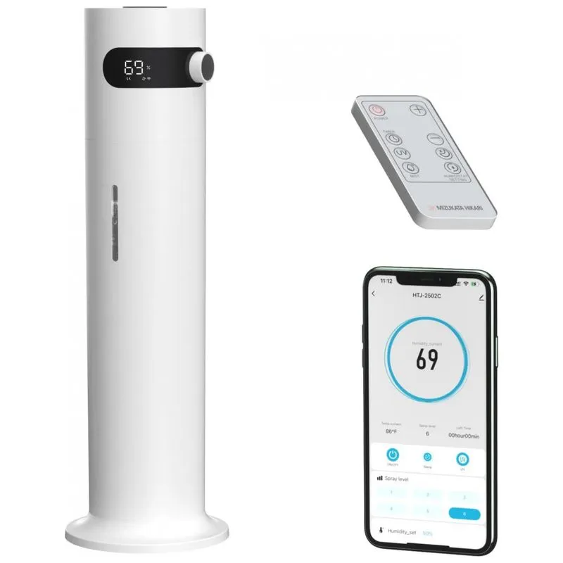 Umidificador Ultrassonico Portatil Mizukata Hikari 8,5l Ate 110h Com Controle Remoto E App, Branco
