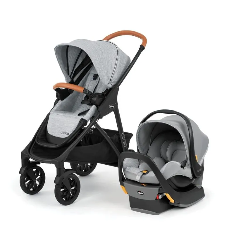 Cadeira De Bebê Para Carro E Carrinho Chicco Corso Le Com Adaptador Keyfit 35, Cinza