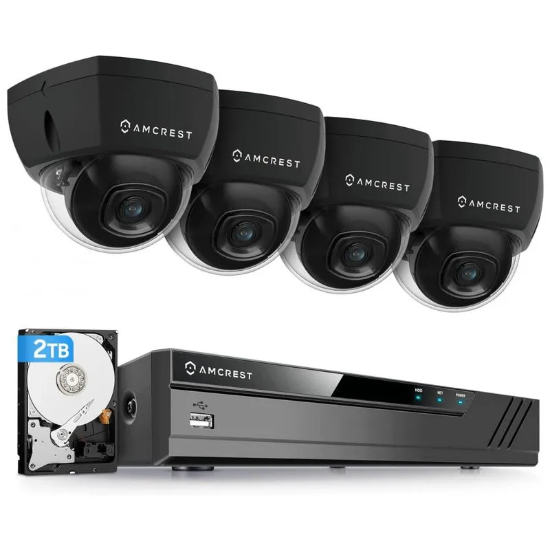 Sistema De Camera De Seguranca Sem Fio 4k 8 Canais Amcrest Com Cartao De 2tb, 4 Cameras