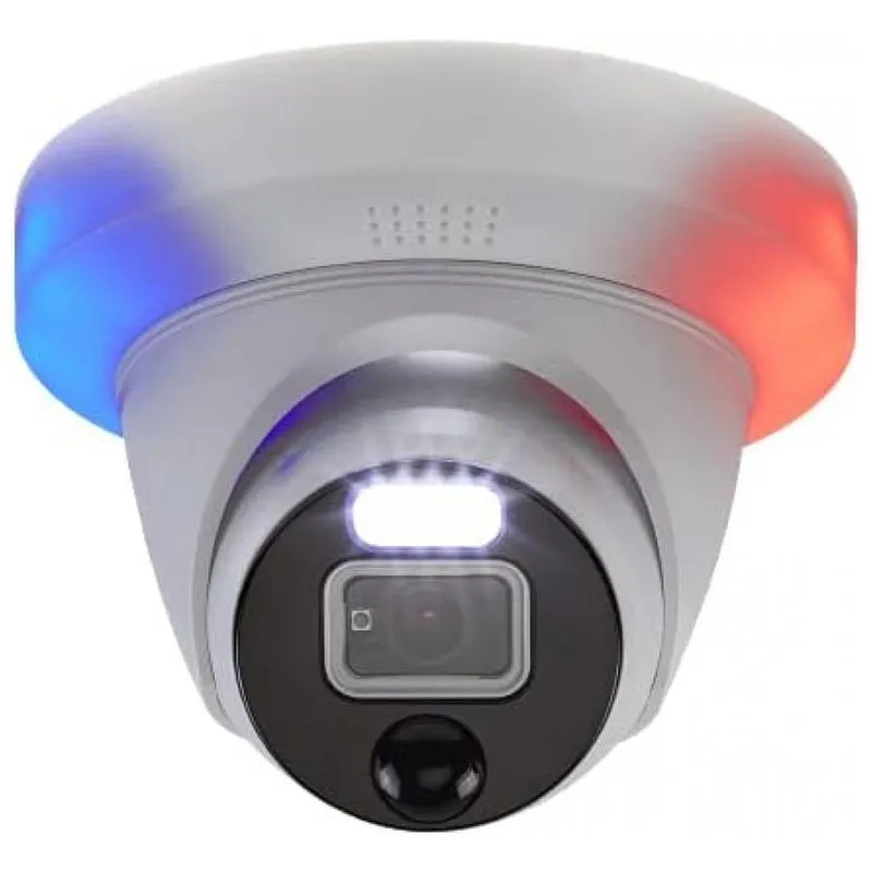 Camera De Seguranca Ip Externa Swann 4k Enforcer Com Luzes Vermelhas E Azuis Controlaveis, Holofotes E Sirenes