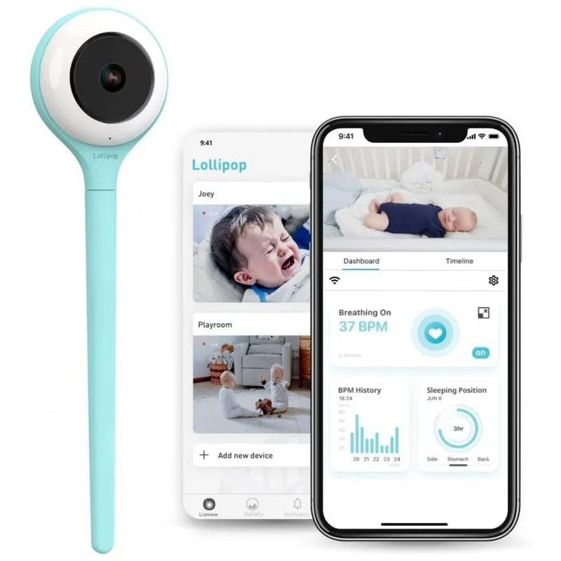 Baba Eletronica Wi Fi Inteligente Lollipop Camera Com Video, Audio E Rastreamento Do Sono E Choro
