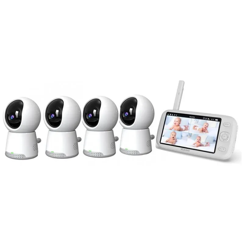 Baba Eletronica Nexigo Com 4 Cameras, 2 Vias De Audio, Bateria Recarregavel E Sensor De 4 Temperatura