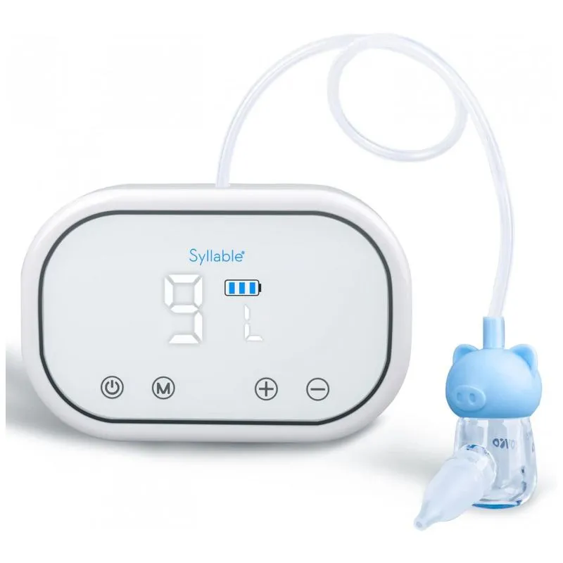 Aspirador Nasal Eletrico Para Bebe Syllable Com 9 Velocidades E Modo Duplo, 110v Branco
