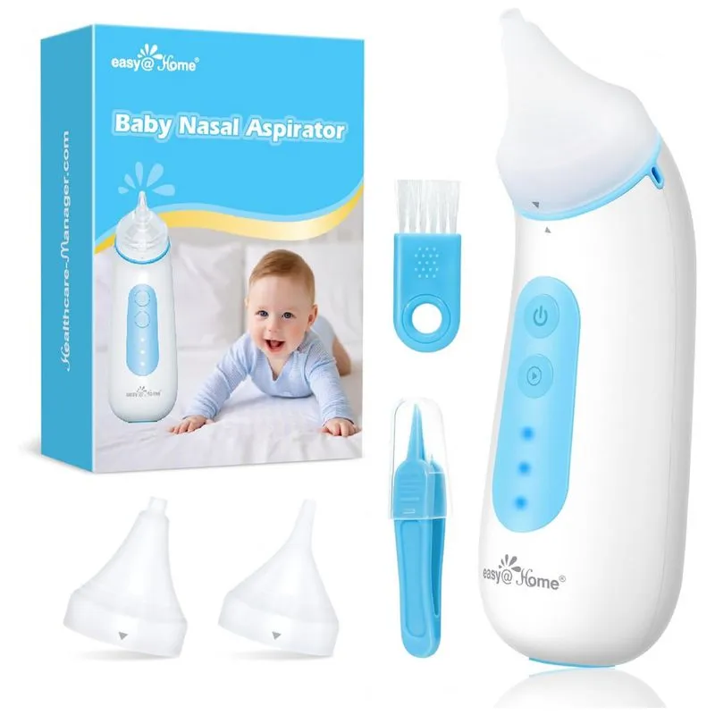 Aspirador Nasal Eletrico Para Bebe Easyhome Recarregavel Via Usb Com 2 Bicos E Luzes Noturnas