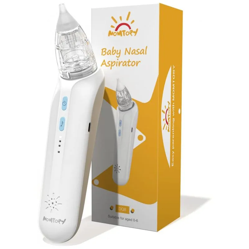 Aspirador Nasal Eletrico Para Bebe Momtory Recarregavel Com Sons Suaves E 3 Niveis De Succao, Branco