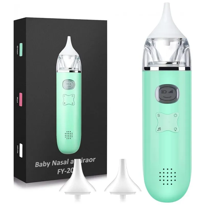Aspirador Nasal Eletrico Para Bebe Fitconn Recarregavel Com Sons Suaves, Verde