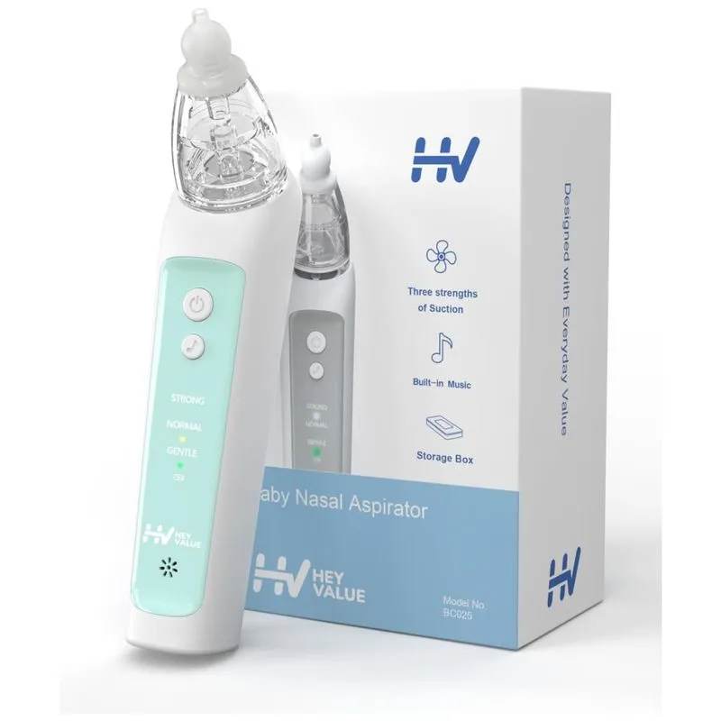 Aspirador Nasal Elétrico Para Bebê Heyvalue Recarregável Com Sucção Ajustável, Verde
