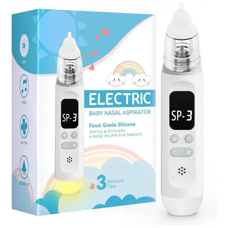 Aspirador Nasal Eletrico Para Bebe Bivni Recarregavel E Automatico Com 3 Niveis De Succao, Branco