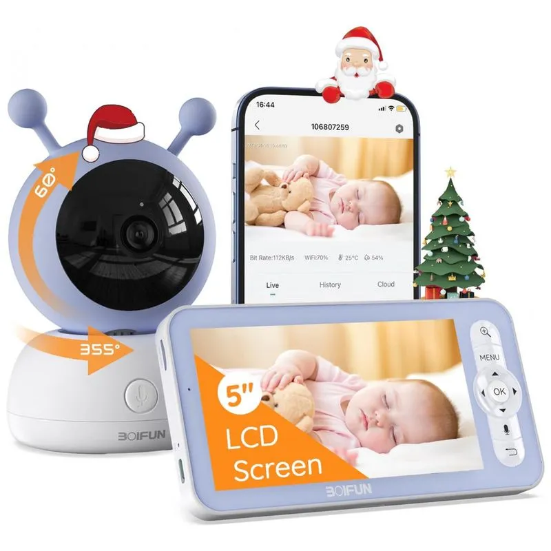 Baba Eletronica Boifun Camera 1080p 360 Com Deteccao De Som E Movimento Com Controle De App