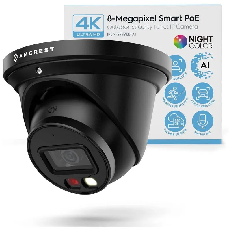 Câmera De Segurança Amcrest 4k Com Microfone Embutido E Detecção De Pessoas