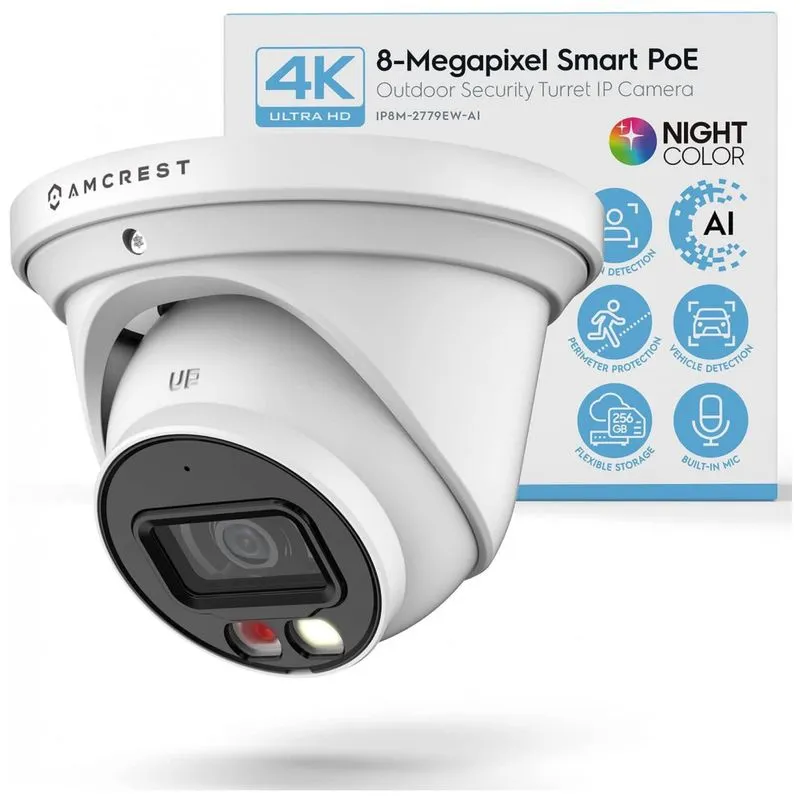 Camera De Seguranca Amcrest 4k Com Microfone Embutido E Deteccao De Pessoas