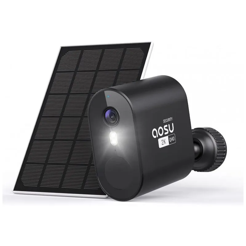 Camera De Seguranca Aosu 2k Com Deteccao De Pessoas, Painel Solar E Luz Led