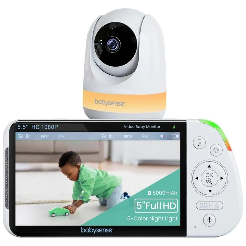 Babá Eletrônica Babysense Monitor Hd Com Câmera, Áudio E Visão Noturna