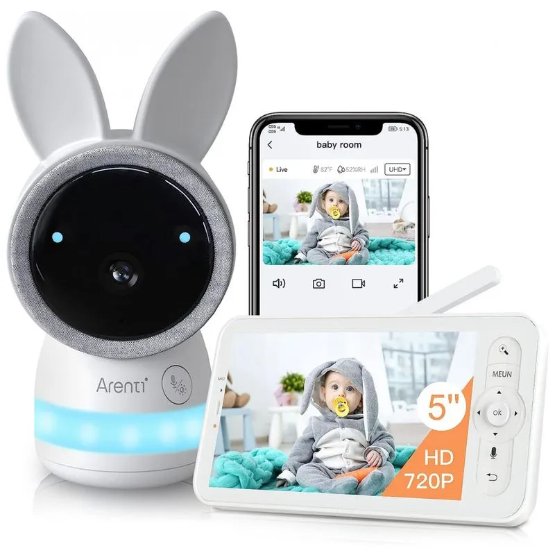 Baba Eletronica Arenti Com Camera Wifi 2k Ultra Hd, Sensor De Temperatura E Controle Via App