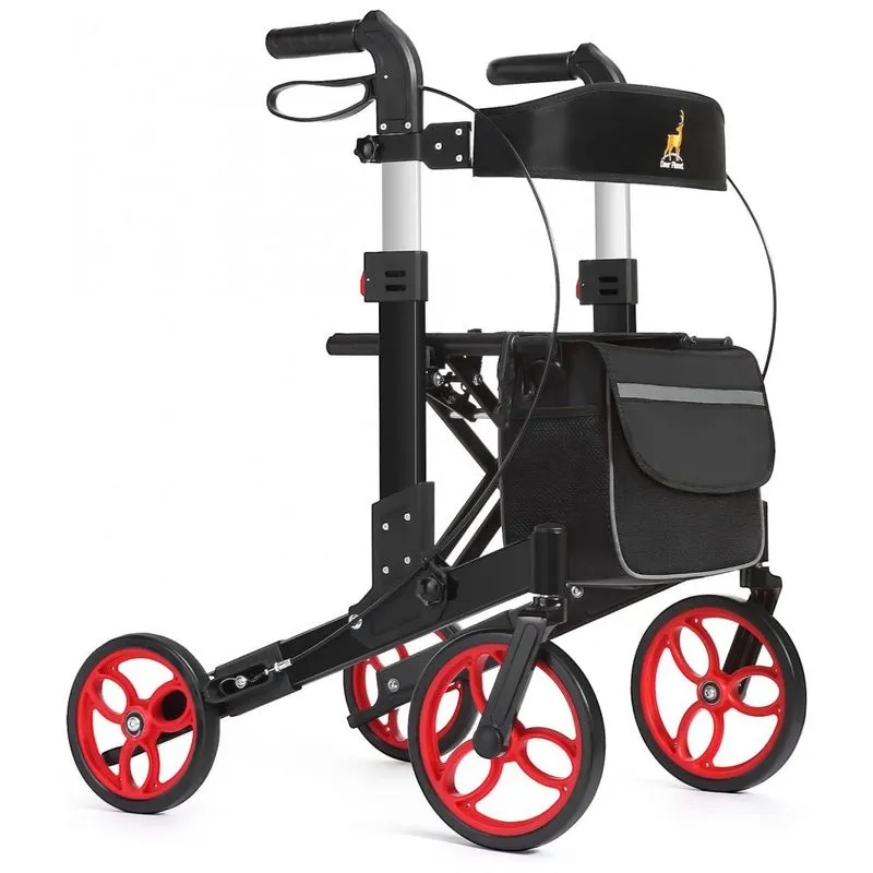 Andador Adulto Idoso Deerplanet Com Assento, Suporta Ate 226 Quilos, Preto
