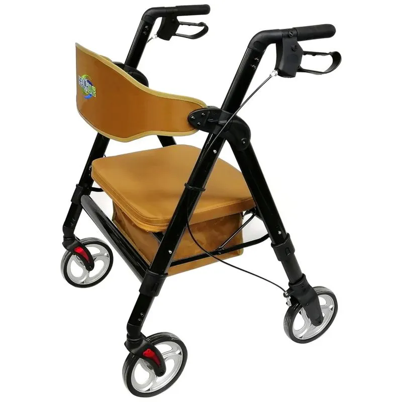 Andador Adulto Idoso Healthline Com Assento, Suporta Até 200 Quilos, Preto