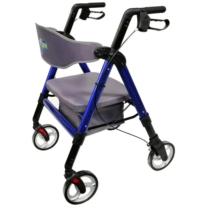 Andador Adulto Idoso Healthline Com Assento, Suporta Até 200 Quilos, Azul