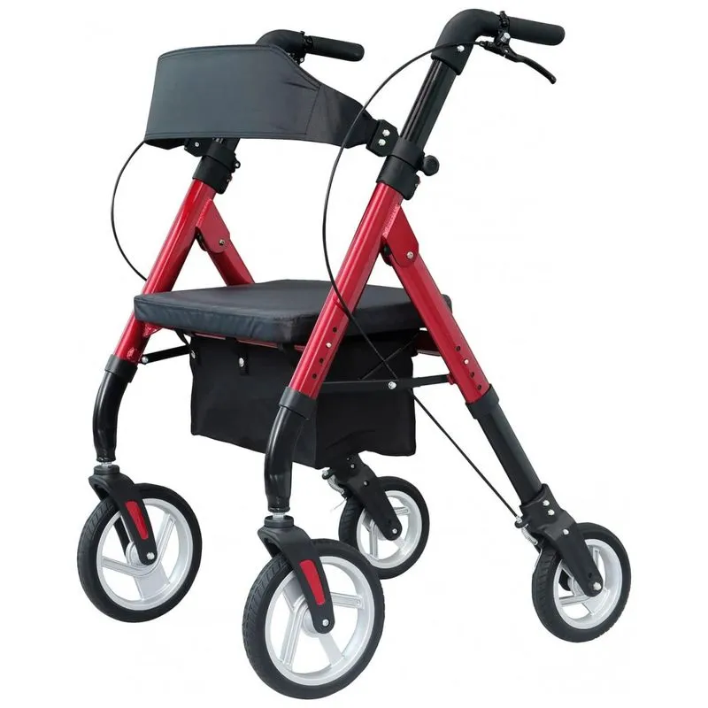 Andador Adulto Idoso Winlove Com Assento, Suporta Ate 200 Quilos, Vermelho