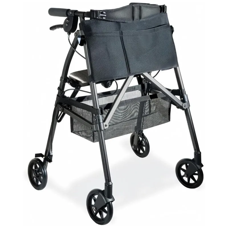 Andador Adulto Idoso Stander Com Bolsa, Suporta Até 113 Kg Quilos, Preto