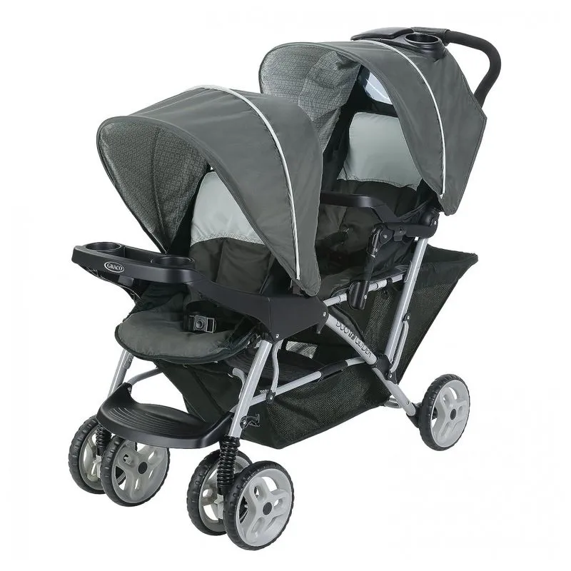 Carrinho De Bebe Duplo Graco Duoglider Leve Com Assento Em Tandem, Preto