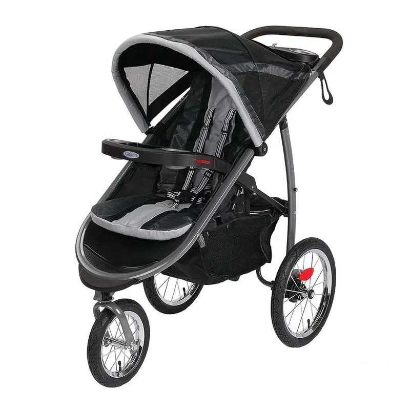 Carrinho De Bebê 2 Em 1 Graco Fastaction Para Corrida, Preto