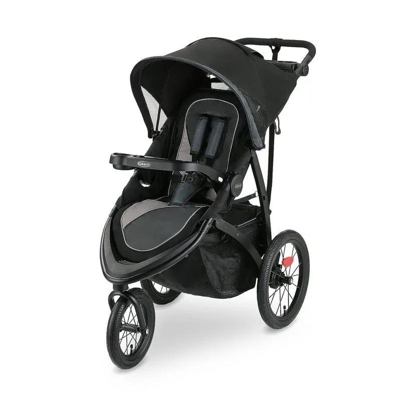 Carrinho De Pé Graco Fastaction Para Passeio Com 3 Posições De Altura Ajustáveis, Preto