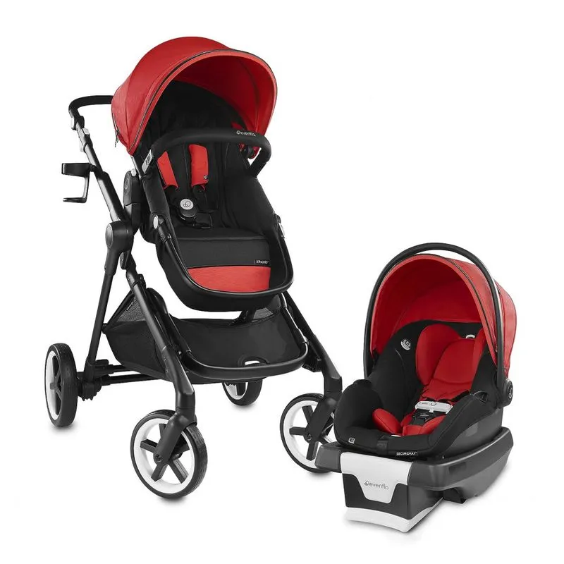 Carrinho De Bebê Com Cadeira Para Carro Evenflo Gold Pivot, Vermelho