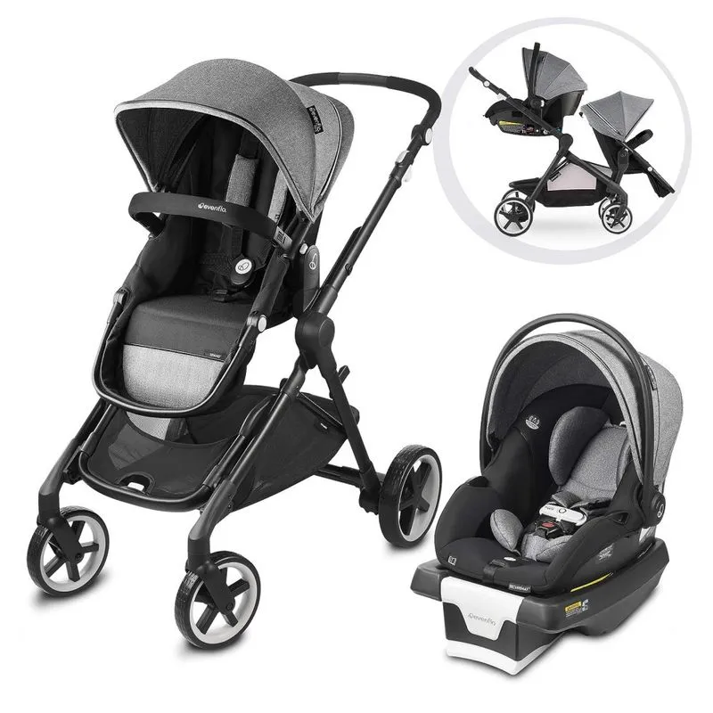 Carrinho De Bebê Com Cadeira Para Carro Evenflo Gold Pivot, Cinza