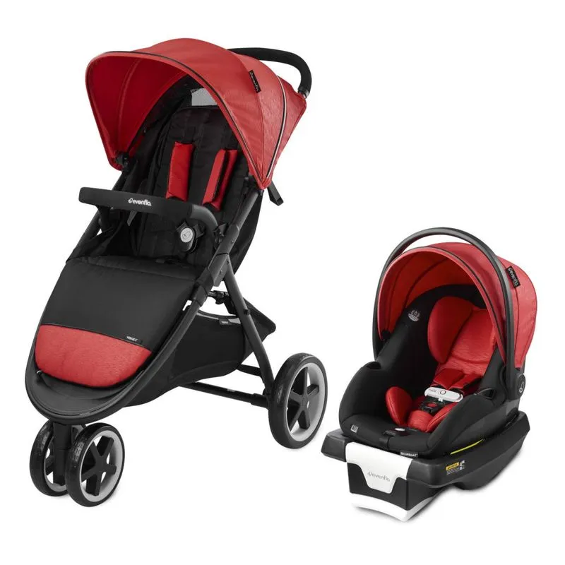 Carrinho De Bebê Com Cadeira Para Carro Evenflo Gold Verge3, Vermelho
