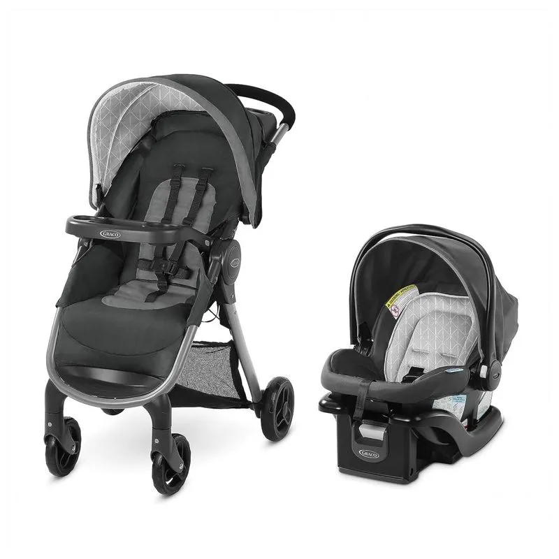 Carrinho De Bebê Com Cadeira Para Carro Graco Fastaction, Preto
