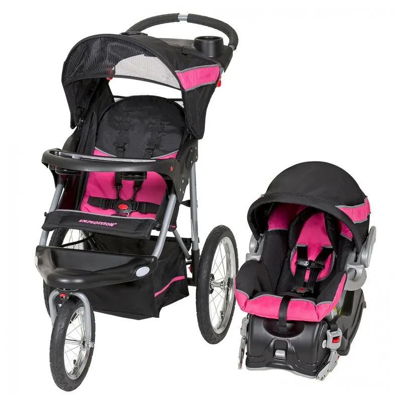 Carrinho De Bebe Com Cadeira Para Carro Baby Trend Corredor, Rosa