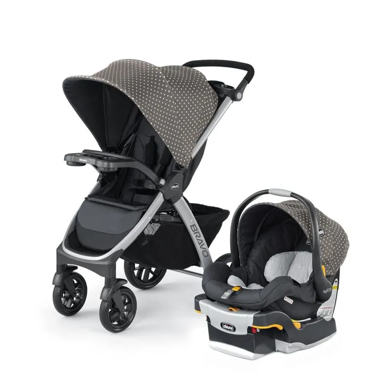Carrinho De Bebe 3 Em 1 Com Cadeira Para Carro Keyfit 30 Chicco Bravo, Cinza Calla