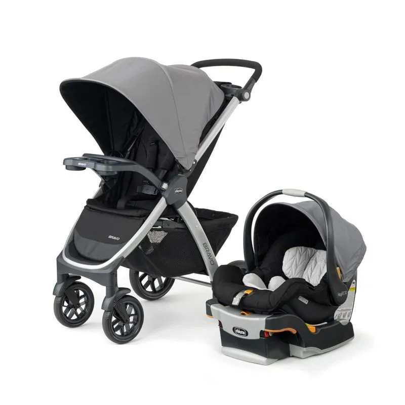 Carrinho De Bebê 3 Em 1 Com Cadeira Para Carro Keyfit 30 Chicco Bravo, Cinza E Preto