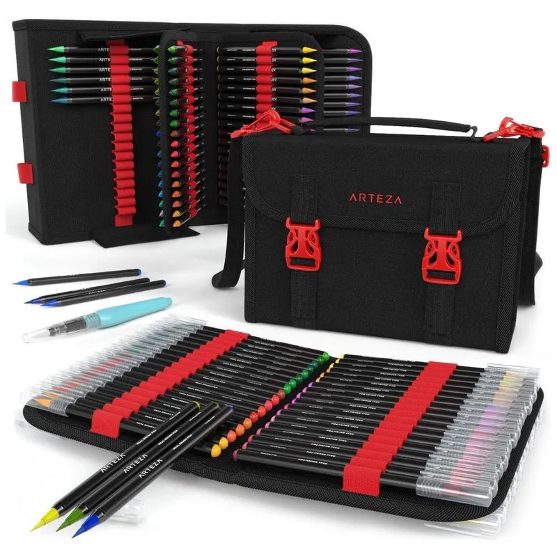 Kit Lapis De Cor Profissional Em Bolsa 96 Pecas Tinta Aquarela, Arteza