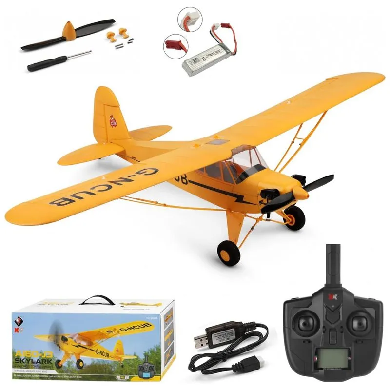 Aviao De Controle Remoto Com Modo 3d 6g Para Criancas E Adultos, Wltoys A160, Amarelo
