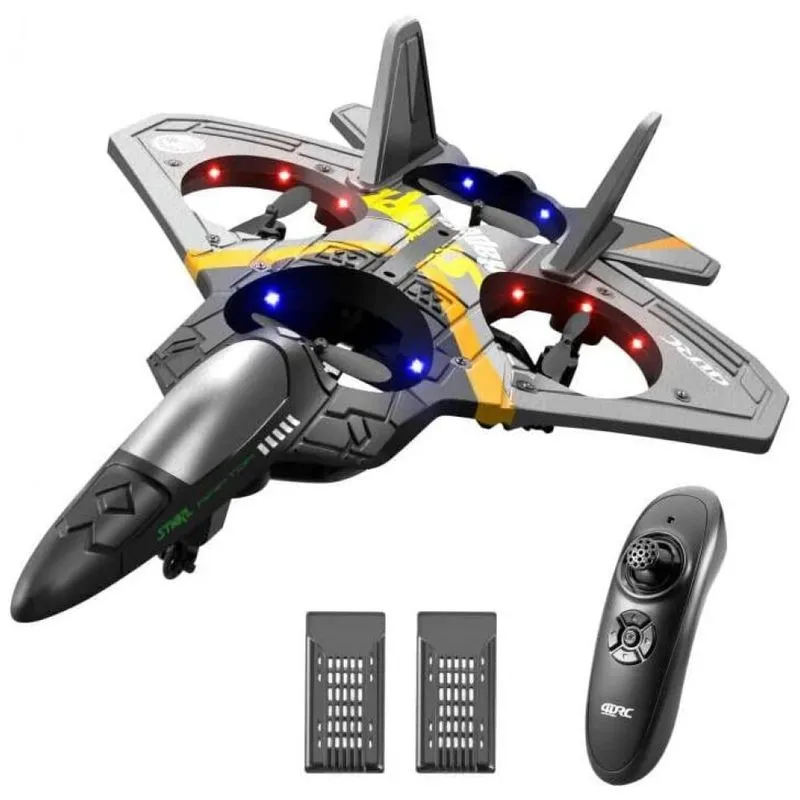Aviao Quadcoptero De Controle Remoto Com Sensor De Gravidade E Rolo De Acrobacias Para Criancas E Adultos, 4drc V17, Cinza