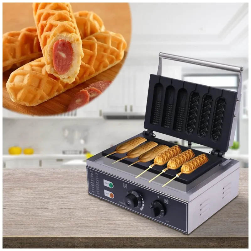 Máquina De Hot Dog Profissional Antiaderente Até 6un Por Vez Em Aço Inoxidável, 110v 1500w, Tbvechi, Prata